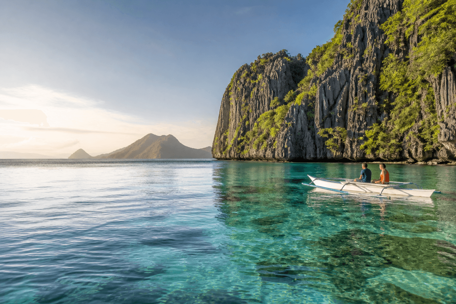 Travellers exploring the islands of Palawan